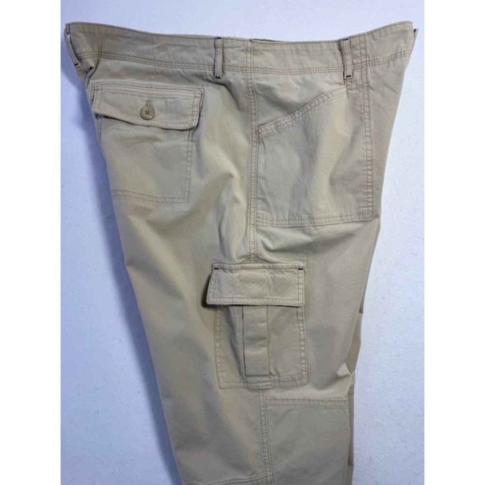LL Bean Cargo Pants Womens 16 Tan Favorite Fit Stretch Utility Fly Fishing Print - Picture 9 of 16